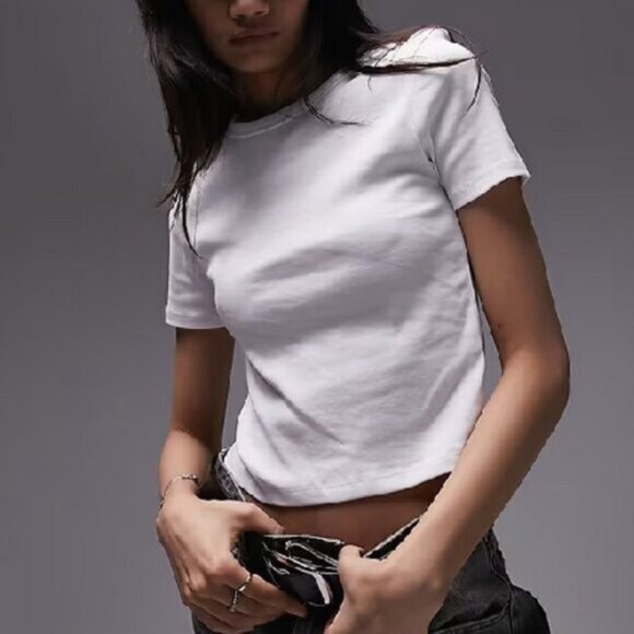 Topshop Shrunken Everyday Tee - Picture 1 of 15